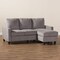 Baxton Studio Greyson Modern Light Grey Upholstered Reversible Sectional Sofa 144-8757 - alternate 7